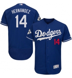 Men's Majestic Los Angeles Dodgers #14 Enrique Hernandez Authentic Royal Blue Alternate 2017 World Series Bound Flex Base MLB Jersey