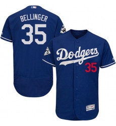 Men's Majestic Los Angeles Dodgers #35 Cody Bellinger Authentic Royal Blue Alternate 2017 World Series Bound Flex Base MLB Jersey