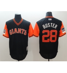 Men's San Francisco Giants #28 Buster Posey Black Alternate Stitched Baseball Jersey