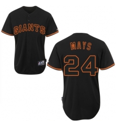 Men's Majestic San Francisco Giants #24 Willie Mays Authentic Black Fashion MLB Jersey