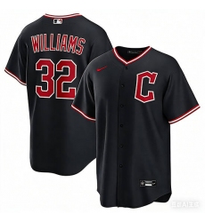 Men's Cleveland Guardians #32 Gavin Williams Navy 2025 Alternate Limited Stitched Baseball Jersey