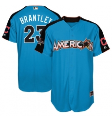 Youth Majestic Cleveland Indians #23 Michael Brantley Authentic Blue American League 2017 MLB All-Star MLB Jersey