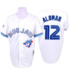 Men's Mitchell and Ness Toronto Blue Jays #12 Roberto Alomar Authentic White 1993 Throwback MLB Jersey