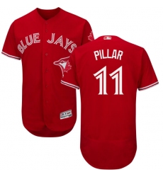 Men's Majestic Toronto Blue Jays #11 Kevin Pillar Scarlet Flexbase Authentic Collection Alternate MLB Jersey