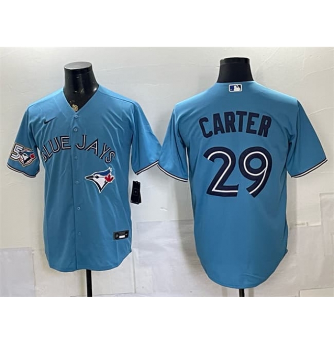Men's Toronto Blue Jays #29 Joe Carter Blue 50 Seasons Stitched Baseball Jersey