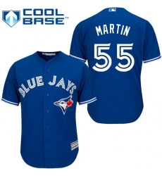 Women's Majestic Toronto Blue Jays #55 Russell Martin Authentic Blue MLB Jersey