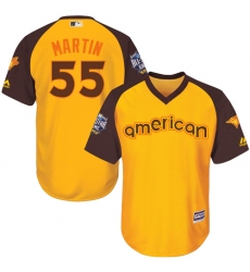 Youth Majestic Toronto Blue Jays #55 Russell Martin Authentic Yellow 2016 All-Star American League BP Cool Base MLB Jersey