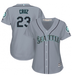 Women's Majestic Seattle Mariners #23 Nelson Cruz Authentic Grey Road Cool Base MLB Jersey