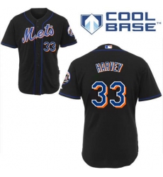 Youth Majestic New York Mets #33 Matt Harvey Authentic Black Cool Base MLB Jersey
