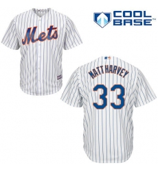 Youth Majestic New York Mets #33 Matt Harvey Authentic White Home Cool Base MLB Jersey