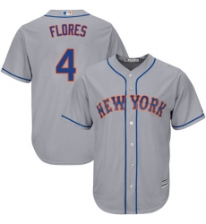 Youth Majestic New York Mets #4 Lenny Dykstra Replica Grey Road Cool Base MLB Jersey