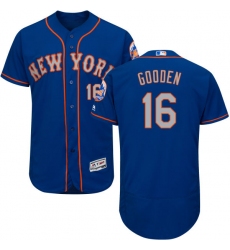 Men's Majestic New York Mets #16 Dwight Gooden Royal/Gray Alternate Flex Base Authentic Collection MLB Jersey