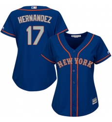 Women's Majestic New York Mets #17 Keith Hernandez Authentic Royal Blue Alternate Road Cool Base MLB Jersey
