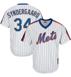 Men's Majestic New York Mets #34 Noah Syndergaard Authentic White Cooperstown MLB Jersey