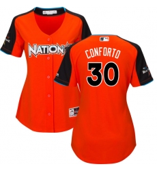 Women's Majestic New York Mets #30 Michael Conforto Authentic Orange National League 2017 MLB All-Star MLB Jersey