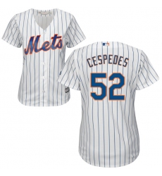 Women's Majestic New York Mets #52 Yoenis Cespedes Authentic White Home Cool Base MLB Jersey