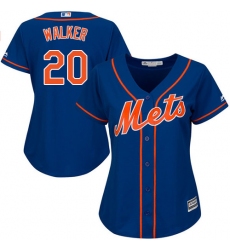 Women's Majestic New York Mets #20 Neil Walker Authentic Royal Blue Alternate Home Cool Base MLB Jersey