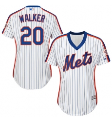 Women's Majestic New York Mets #20 Neil Walker Authentic White Alternate Cool Base MLB Jersey