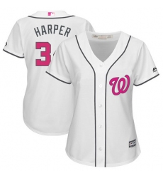 Women's Majestic Washington Nationals #34 Bryce Harper Authentic White Mother's Day Cool Base MLB Jersey