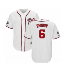 Youth Washington Nationals #6 Anthony Rendon Authentic White Home Cool Base 2019 World Series Champions Baseball Jersey