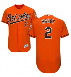 Men's Majestic Baltimore Orioles #2 J.J. Hardy Orange Alternate Flex Base Authentic Collection MLB Jersey