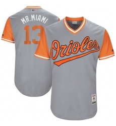 Men's Majestic Baltimore Orioles #13 Manny Machado 