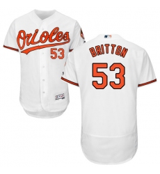 Men's Majestic Baltimore Orioles #53 Zach Britton White Home Flex Base Authentic Collection MLB Jersey