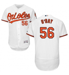Men's Majestic Baltimore Orioles #56 Darren O'Day White Home Flex Base Authentic Collection MLB Jersey