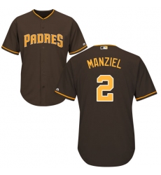 Men's Majestic San Diego Padres #2 Johnny Manziel Replica Brown Alternate Cool Base MLB Jersey
