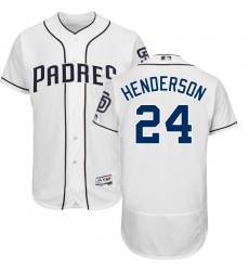 Men's Majestic San Diego Padres #24 Rickey Henderson White Home Flex Base Authentic Collection MLB Jersey