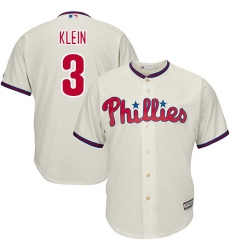 Youth Majestic Philadelphia Phillies #3 Chuck Klein Authentic Cream Alternate Cool Base MLB Jersey