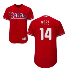 Men's Majestic Philadelphia Phillies #14 Pete Rose Red Alternate Flex Base Authentic Collection MLB Jersey