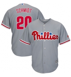 Men's Majestic Philadelphia Phillies #20 Mike Schmidt Replica Grey Road Cool Base MLB Jersey
