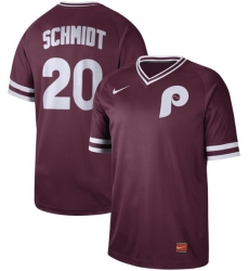 Men's Nike Philadelphia Phillies #20 Mike Schmidt Maroon Authentic Cooperstown Collection Stitched Baseball Jersey