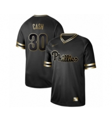 Men's Philadelphia Phillies #30 Dave Cash Authentic Black Gold Fashion Baseball Jersey