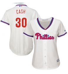 Women's Majestic Philadelphia Phillies #30 Dave Cash Authentic Cream Alternate Cool Base MLB Jersey