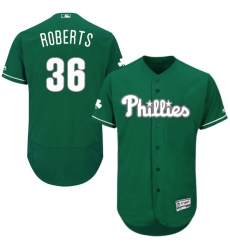 Men's Majestic Philadelphia Phillies #36 Robin Roberts Green Celtic Flexbase Authentic Collection MLB Jersey