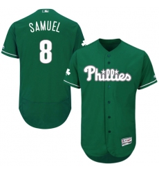 Men's Majestic Philadelphia Phillies #8 Juan Samuel Green Celtic Flexbase Authentic Collection MLB Jersey