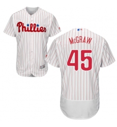 Men's Majestic Philadelphia Phillies #45 Tug McGraw White Home Flex Base Authentic Collection MLB Jersey