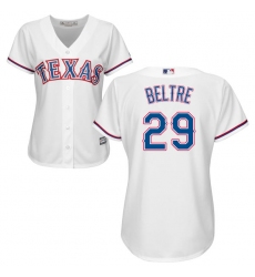 Women's Majestic Texas Rangers #29 Adrian Beltre Authentic White Home Cool Base MLB Jersey