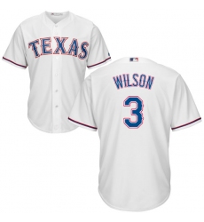 Men's Majestic Texas Rangers #3 Russell Wilson Replica White Home Cool Base MLB Jersey