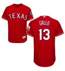 Men's Majestic Texas Rangers #13 Joey Gallo Red Alternate Flex Base Authentic Collection MLB Jersey