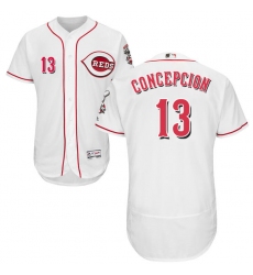 Men's Majestic Cincinnati Reds #13 Dave Concepcion White Home Flex Base Authentic Collection MLB Jersey