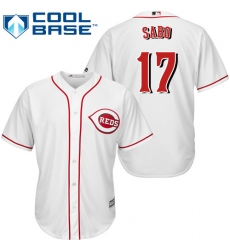 Youth Majestic Cincinnati Reds #17 Chris Sabo Authentic White Home Cool Base MLB Jersey