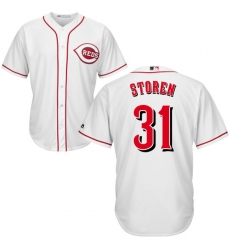 Youth Majestic Cincinnati Reds #31 Drew Storen Authentic White Home Cool Base MLB Jersey