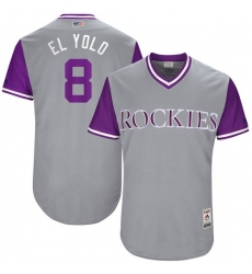 Men's Majestic Colorado Rockies #8 Gerardo Parra 