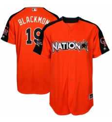 Men's Majestic Colorado Rockies #19 Charlie Blackmon Authentic Orange National League 2017 MLB All-Star MLB Jersey