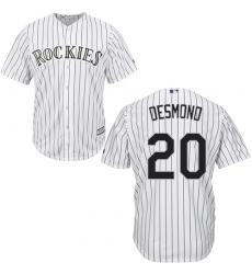 Youth Majestic Colorado Rockies #20 Ian Desmond Replica White Home Cool Base MLB Jersey