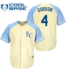 Men's Majestic Kansas City Royals #4 Alex Gordon Authentic Cream Exclusive Vintage Cool Base MLB Jersey