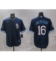 Men's Kansas City Royals #16 Bo Jackson Navy City Connect Cool Base Stitched Jersey